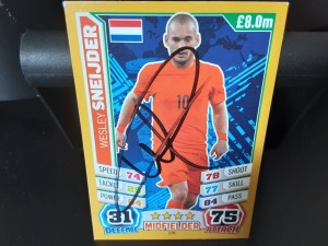 WESLEY SNEIJDER - HOLLAND Hand Signed Attax WORLD CUP 2014 Football trade card for sale on Ebay