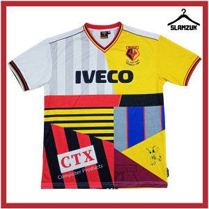 Watford Retro Mash Up Football Shirt Medium FA Cup Final Kit Jersey 1984 II10 for sale on Ebay