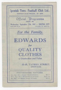 1947/48 Division 3 South - IPSWICH TOWN v. EXETER CITY for sale on Ebay