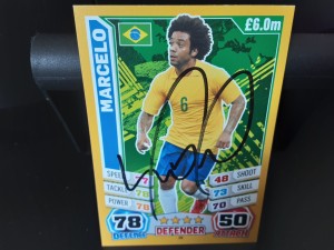 MARCELO - BRAZIL Hand Signed Attax WORLD CUP 2014 Football trade card for sale on Ebay