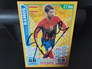 SERGIO RAMOS - SPAIN Hand Signed Attax WORLD CUP 2014 Football trade card for sale on Ebay