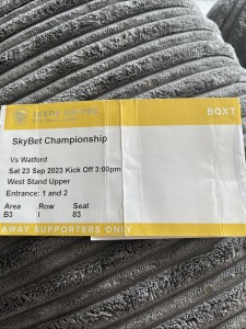 Tickets - Leeds United V Watford - 2023/2024 for sale on Ebay