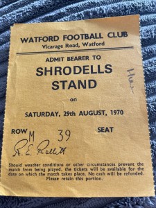 Ticket - Watford V Hull City - 1970/1971 for sale on Ebay