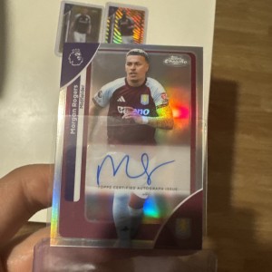 Europa champs 2026 Topps Chrome Morgan Rogers Chrome Auto Refractor Aston Villa for sale on Ebay