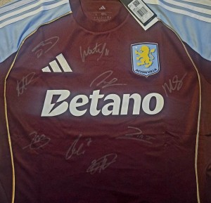 Genuine Hand Signed Aston Villa Shirt - Watkins, Buendia, Rogers Etc for sale on Ebay
