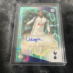 Topps Chrome UCC 2026 - Destiny Udogie 075/199 Auto Wave Refractor Tottenham for sale on Ebay