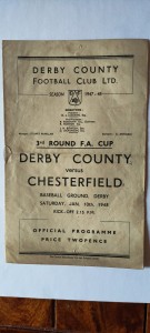 ***DERBY COUNTY vs CHESTERFIELD - 1947/1948 Season*** for sale on Ebay