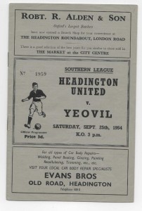 1954/55 Southern League - HEADINGTON UNITED v. YEOVIL TOWN for sale on Ebay