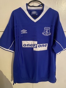 vintage authentic Umbro Everton F.C. home shirt from the 1999–2000 mens LARGE for sale on Ebay
