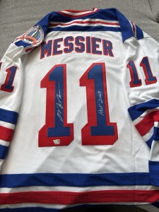 Mark Messier Rangers Autographed Jersey Fanatics Under Wraps HOF Inscribed Clean for sale on Ebay