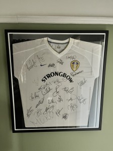 Leeds United Signed Shirt 2001 Champions League - Rio Ferdinand Viduka - Framed for sale on Ebay