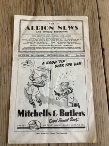20 & 22 September 1947 West Bromwich Albion WBA v Brentford & Dudley Town for sale on Ebay