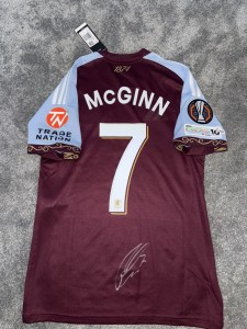 SIGNED JOHN MCGINN ASTON VILLA OFFICIAL SHIRT 25/26 EUROPA LEAGUE SCOTLAND PROOF for sale on Ebay
