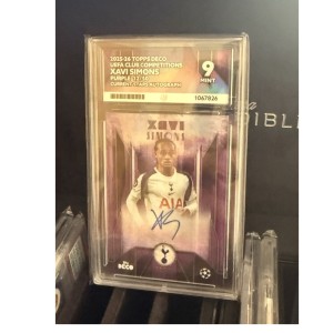 Topps 2025-26 Deco UEFA Club Xavi Simons Purple 12/50 Autograph Tottenham for sale on Ebay