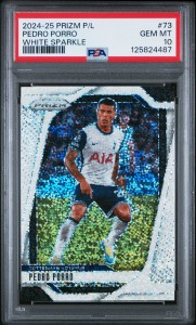 2024 Panini Prizm PL Pedro Porro White Sparkle SSP Tottenham Spurs PSA 10 POP 1 for sale on Ebay