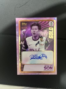 2024-25 Topps Gold UCC Heung-Min Son Purple Auto /25 Tottenham Spurs 01/25 for sale on Ebay
