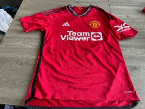 Manchester United Adidas Home Shirt Red Mens M 2023-2024 Good Condition for sale on Ebay
