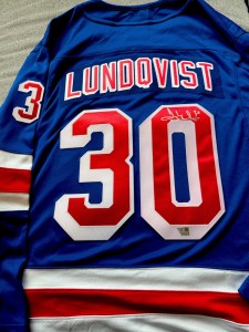 Henrik Lundqvist Autographed Fanatics Under Wraps Jersey Rangers HOF Goalie for sale on Ebay