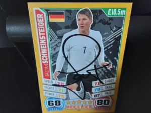 BASTIAN SCHWEINSTEIGER - GERMANY Hand Signed Attax W CUP 14 Football trade card for sale on Ebay