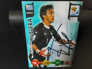 FERNANDO MUSLERA - URUGUAY Hand Signed Panini WORLD CUP 2010 Football trade card for sale on Ebay