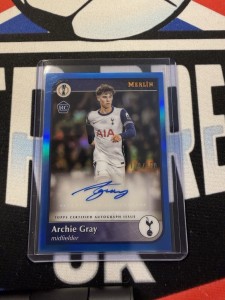 Archie Gray 2024-25 Topps Merlin RC Auto Blue /150 #AU-GRA England Tottenham for sale on Ebay