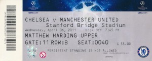 TICKET: Chelsea v Manchester United (UEFA Champions League) 2010/2011 for sale on Ebay