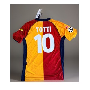 01-02 classic retro Kappa AS Roma Football Shirt Totti 10 Size XL Slim BNWT for sale on Ebay