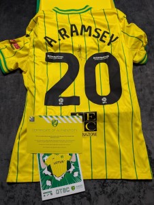 Matchworn Norwich City Football Shirt V Bournemouth Carabao Cup 2022-23 With Coa for sale on Ebay