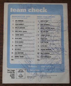 Multi Signed Programme 1976 Manchester City v West Ham United for sale on Ebay