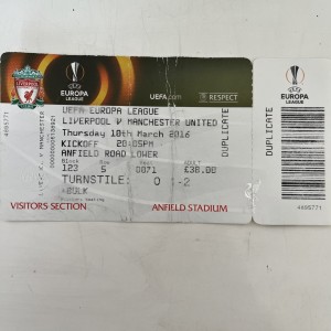 Liverpool vs Manchester United Ticket Stub Europa League 10/03/2016 for sale on Ebay