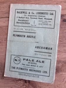 1948 PLYMOUTH ARGYLE V ABERAMAN FRIENDLY FOOTBALL PROGRAMME 14/4/1948 for sale on Ebay