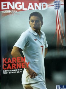 England Women V Denmark. Karen Carney Cover. 22nd July 2009 for sale on Ebay