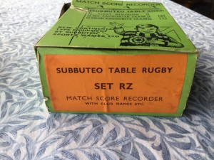 Subbuteo table rugby set RZ MATCH SCORE RECORDER with club names etc. for sale on Ebay