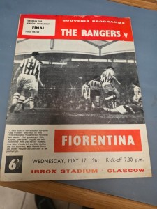1961 EUROPEAN CUP WINNERS CUP FINAL RANGERS v FIORENTINA for sale on Ebay