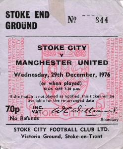 TICKET: Stoke City v Manchester United 1976/1977 for sale on Ebay