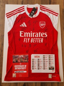 Arsenal 25/26 Squad Signed Shirt with COA - Framing after UCL Final! for sale on Ebay