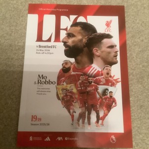 LIVERPOOL v BRENTFORD 24th May 2026 Programme Premier League Andy Robo Salah NEW for sale on Ebay
