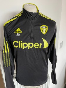 Leeds United #30 Football Club Adidas Zip Neck Traing Shirt Top Medium Mens for sale on Ebay