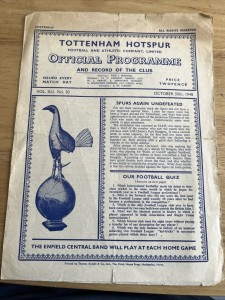 Tottenham Hotspur V Bradford Programme Division Two October 1948 for sale on Ebay