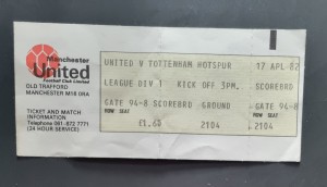 Manchester United v Tottenham/Spurs 1981/82 ticket for sale on Ebay