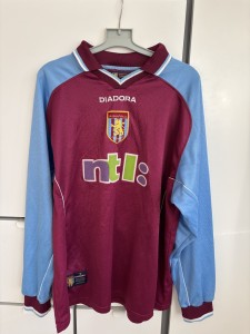 2000-2001 Aston Villa home shirt (long sleeves) .Diadora merchandise Size XL for sale on Ebay