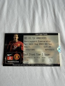 Cristiano Ronaldo Manchester United Debut Ticket V Bolton 2003 Rare Away Ticket for sale on Ebay