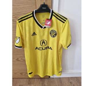 adidas Columbus Crew Home Shirt Yellow L MLS Short Sleeve for sale on Ebay