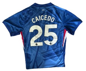 MOISES CAICEDO Rare Hand Signed FC Chelsea 2025/26 Home Football Shirt COA for sale on Ebay