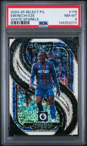 Panini Select Eberechi Eze White Sparkle Prizm SSP Crystal Palace Arsenal PSA 8 for sale on Ebay