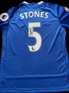 Rare John Stones Signed Everton FC Football Jersey for sale on Ebay