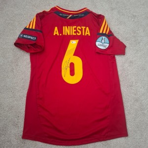 Andres Iniesta Authentic Hand Signed Spain Beckett Shirt BAS for sale on Ebay