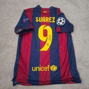 Luis Suarez Authentic Hand Signed Barcelona C/League Final Beckett Shirt BAS for sale on Ebay