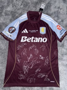 SIGNED ASTON VILLA OFFICIAL SHIRT 25/26 EUROPA LEAGUE WINNERS PROOF for sale on Ebay