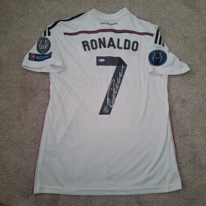 Cristiano Ronaldo Authentic Hand Signed Real Madrid shirt Beckett Witnessed for sale on Ebay